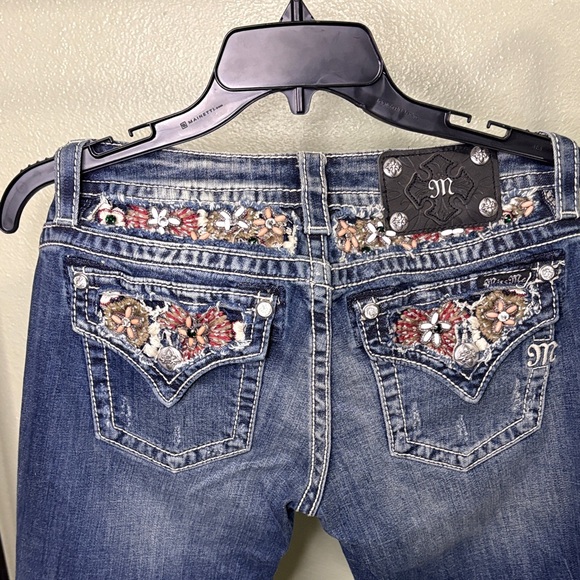 Miss Me Women's Distressed Blue Boot Cut Jeans - Picture 5 of 9